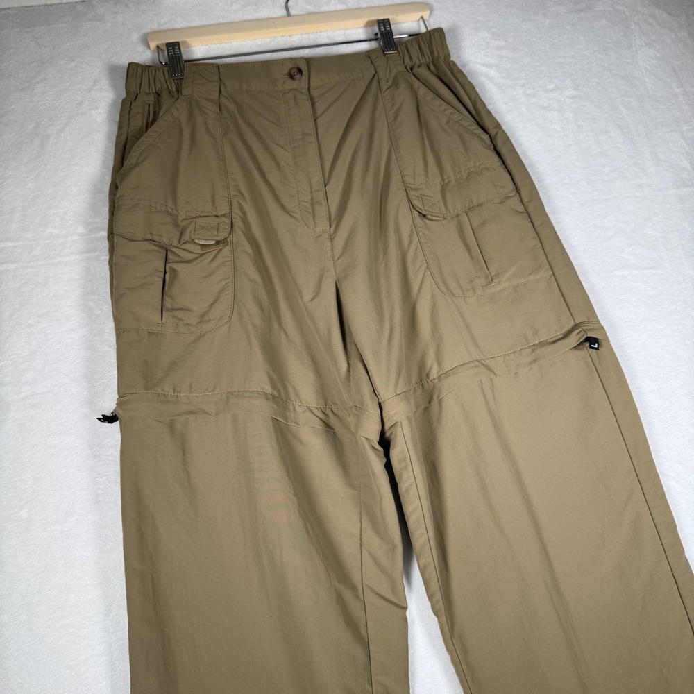 LL Bean Womens Large Regular Convertible Hiking Cargo Pants Tan Supplex 0CFL3